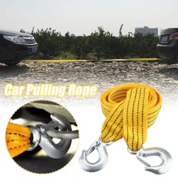 Universal Car Tow Cable Heavy Duty 3M 3Ton Trailer Rope Towing Pull Pulling Rope Strap Hooks Van Road Recovery Car Accessories