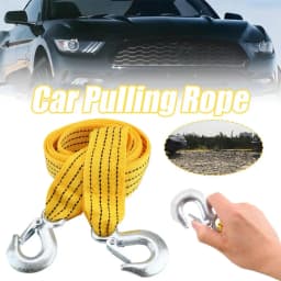 Universal Car Tow Cable Heavy Duty 3M 3Ton Trailer Rope Towing Pull Pulling Rope Strap Hooks Van Road Recovery Car Accessories