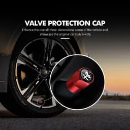 4Pcs Car Wheel Tire Valve Caps Rim Stem Dust-proof Covers For Alfa Romeo 159 Giulietta Giulia 147 Mito 156 159 166 GT Stelvio