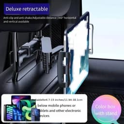 Universal 4-11" Telescopic Car Rear Pillow Phone Tablet Holder Headrest Mount Bracket For iPad Samsung Xiaomi Huawei Travel Kids