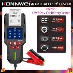 KONNWEI KW700 12V 24V Car & Truck Battery Tester with Print Function Battery Analyzer Cranking Test Charging Test 10-2000CCA