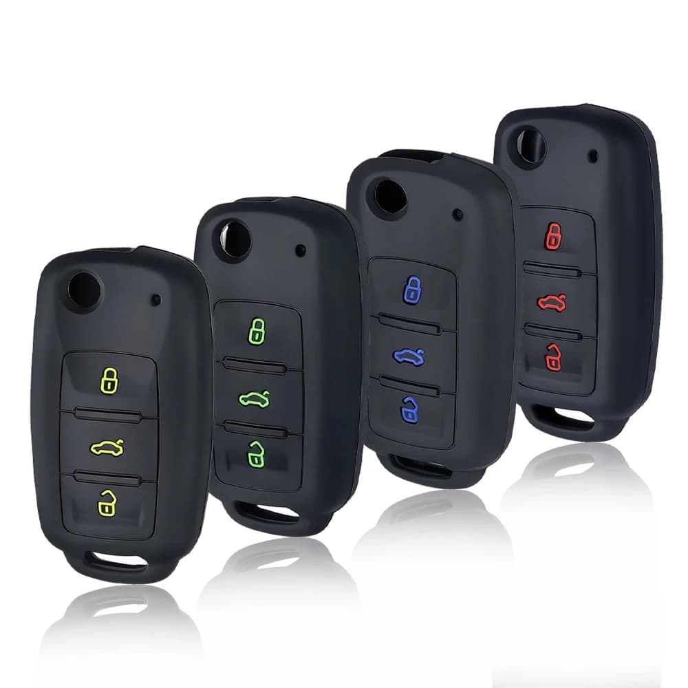 Silicone Car Key Case Key Cover For VW UP Polo Golf 6 Passat B5 Touran Caravelle Jetta Caddy Touareg For Skoda Fabia Octavia A5