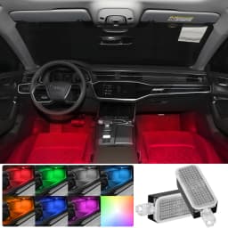 For Audi A1 A3 8P A4 B5 B6 Q5 A6 A5 LED Car Footwell Lamps Touch Sensing Atmosphere Lights Auto Interior Decoration Accessories