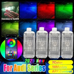For Audi A1 A3 8P A4 B5 B6 Q5 A6 A5 LED Car Footwell Lamps Touch Sensing Atmosphere Lights Auto Interior Decoration Accessories