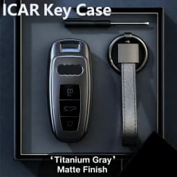 Titanium Gray for Audi A3 A4 B9 A6 C8 A7 S7 4K A8 D5 S8 Q7 Q8 SQ8 E-tron 2018 2019 2020 2021 Car Key Case Cover Fob Accessories