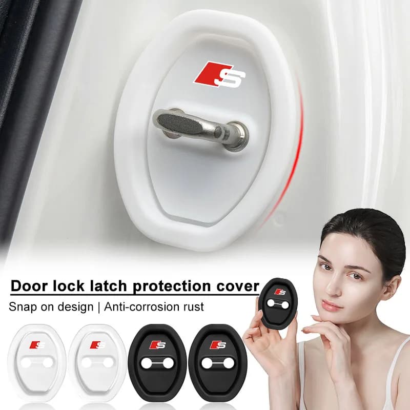 For Audi C6 C7 A4 B6 B8 B7 A6 A3 A5 Q3 Q5 Q7 8P 8V 8L 4Pcs Car Door Groove Cushion Silicone Gel Anti-Collision Protective Cover