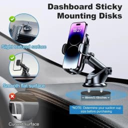 Universal Dashboard Adhesive Sticky Pad Set for Suction Cup Grip Car Mount Replacement Dash Camera Windshield Phone Holderstands