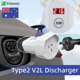 EVqiaoyi Type 2 V2L Discharger 16A Aussie Socket Adapterwith for BYD Chery Tiggo Geely EX5 Hyundai Jaecoo J7 Omoda Renault
