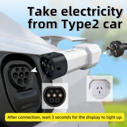 EVqiaoyi Type 2 V2L Discharger 16A Aussie Socket Adapterwith for BYD Chery Tiggo Geely EX5 Hyundai Jaecoo J7 Omoda Renault