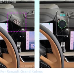 Designed for Renault Grand Koleos 2024 2025 Phone Holder Car Magnetic Mount Smart Sensing Wireless Charging One-Touch Release Qi