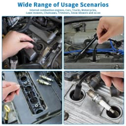 Universal Ignition Spark Tester Engine Diagnostic Tool In Line Checker with Metal Connectors for Car Truck Lawnmower Motorcycle