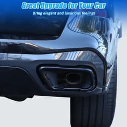 2Pcs Glossy Black Stainless Steel Car Exhaust Muffler Pipe Tip Cover Trim For BMW X5 G05 X6 G06 X7 G07 2019-2025 Accessories 