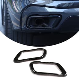 2Pcs Glossy Black Stainless Steel Car Exhaust Muffler Pipe Tip Cover Trim For BMW X5 G05 X6 G06 X7 G07 2019-2025 Accessories 