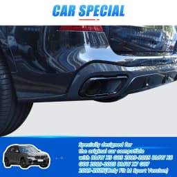 2Pcs Glossy Black Stainless Steel Car Exhaust Muffler Pipe Tip Cover Trim For BMW X5 G05 X6 G06 X7 G07 2019-2025 Accessories 