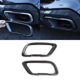 2Pcs Glossy Black Stainless Steel Car Exhaust Muffler Pipe Tip Cover Trim For BMW X5 G05 X6 G06 X7 G07 2019-2025 Accessories 