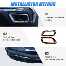 2Pcs Glossy Black Stainless Steel Car Exhaust Muffler Pipe Tip Cover Trim For BMW X5 G05 X6 G06 X7 G07 2019-2025 Accessories 