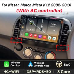 Carplay Android Car Radio For Nissan March Micra K12 2002- 2010 Auto GPS Navigation Head Unit Stereo 4G WIFI Multimedia Wireless