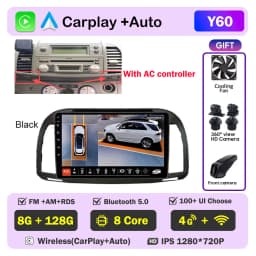 Carplay Android Car Radio For Nissan March Micra K12 2002- 2010 Auto GPS Navigation Head Unit Stereo 4G WIFI Multimedia Wireless