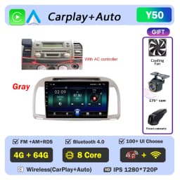 Carplay Android Car Radio For Nissan March Micra K12 2002- 2010 Auto GPS Navigation Head Unit Stereo 4G WIFI Multimedia Wireless