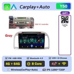 Carplay Android Car Radio For Nissan March Micra K12 2002- 2010 Auto GPS Navigation Head Unit Stereo 4G WIFI Multimedia Wireless