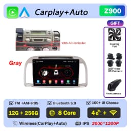 Carplay Android Car Radio For Nissan March Micra K12 2002- 2010 Auto GPS Navigation Head Unit Stereo 4G WIFI Multimedia Wireless