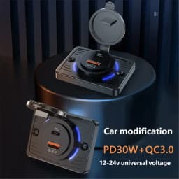 Wall Mount Charger Adapter, 2-4 Ports USB Outlet, QC 22.5W PD 30W Type-C Quick Charge, QC3.0 Panel, Bus, ATV, Truck