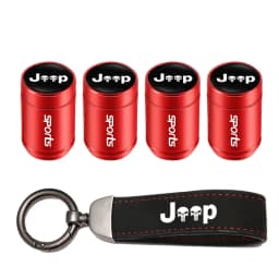 Car Tire Wheel Valve Caps Cover Suede Car Key Chain Ring Keychain For Jeep Grand Cherokee Wrangler JK Gladiator Compass Patriot