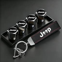 Car Tire Wheel Valve Caps Cover Suede Car Key Chain Ring Keychain For Jeep Grand Cherokee Wrangler JK Gladiator Compass Patriot