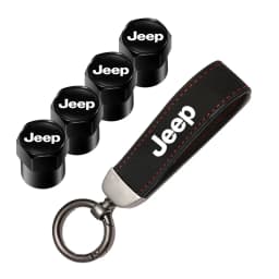 Car Tire Wheel Valve Caps Cover Suede Car Key Chain Ring Keychain For Jeep Grand Cherokee Wrangler JK Gladiator Compass Patriot