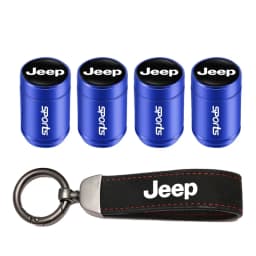 Car Tire Wheel Valve Caps Cover Suede Car Key Chain Ring Keychain For Jeep Grand Cherokee Wrangler JK Gladiator Compass Patriot