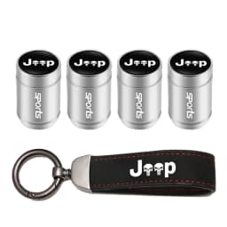 Car Tire Wheel Valve Caps Cover Suede Car Key Chain Ring Keychain For Jeep Grand Cherokee Wrangler JK Gladiator Compass Patriot