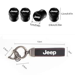 Car Tire Wheel Valve Caps Cover Suede Car Key Chain Ring Keychain For Jeep Grand Cherokee Wrangler JK Gladiator Compass Patriot