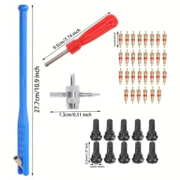 43Pcs Tire Valve Stem Removal Tool Kit Valve Core Remover Tire Repair Tool Tire Valve Tool Valve Stem Puller Installer Tool
