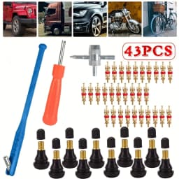 43Pcs Tire Valve Stem Removal Tool Kit Valve Core Remover Tire Repair Tool Tire Valve Tool Valve Stem Puller Installer Tool