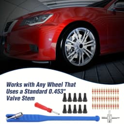 43Pcs Tire Valve Stem Removal Tool Kit Valve Core Remover Tire Repair Tool Tire Valve Tool Valve Stem Puller Installer Tool