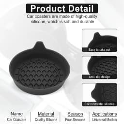 4pcs Car Silicone Cup Holder, Universal Round Car Interior Storage Compartment Anti-Slip Mat