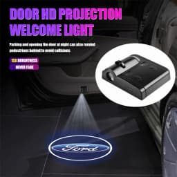 1/2pcs LED Car Logo Door Welcome Light Wireless Projector Lamp For Ford Mustang Kuga Focus Puma Fiesta Fusion Edge Accessories