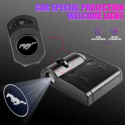 1/2pcs LED Car Logo Door Welcome Light Wireless Projector Lamp For Ford Mustang Kuga Focus Puma Fiesta Fusion Edge Accessories
