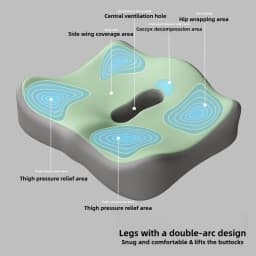 Memory Foam Seat Cushion for Car and Office Lumbar Hip Support Posture Corrector Breathable Comfort Student Chair Pad