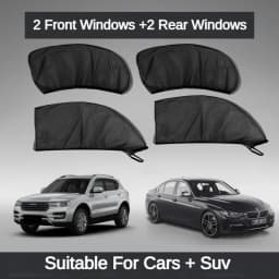 KKJOY Universal Car Sunshade SUV UV Protection Anti-Mosquito Side Window Curtain  for Privacy Heat Reduction