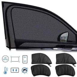 KKJOY Universal Car Sunshade SUV UV Protection Anti-Mosquito Side Window Curtain  for Privacy Heat Reduction