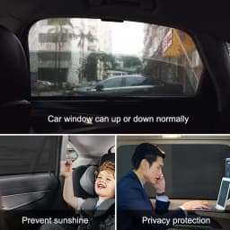 KKJOY Universal Car Sunshade SUV UV Protection Anti-Mosquito Side Window Curtain  for Privacy Heat Reduction