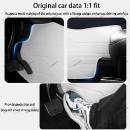 For Tesla Model Y Juniper 2025 brand-new design Nappa leather Side Defense Kick Pad Central Control Protective Foot Pad Interior