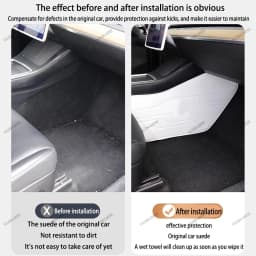 For Tesla Model Y Juniper 2025 brand-new design Nappa leather Side Defense Kick Pad Central Control Protective Foot Pad Interior
