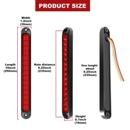 2PCS New 12-24V 15LED Tail Rear Lamp for Trailer Truck Lorry Pickup-Brake/Stop/Turn Lights Light Bar Strip