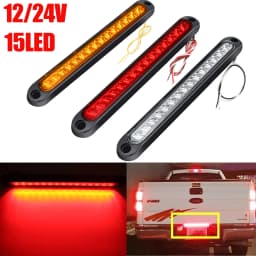 2PCS New 12-24V 15LED Tail Rear Lamp for Trailer Truck Lorry Pickup-Brake/Stop/Turn Lights Light Bar Strip
