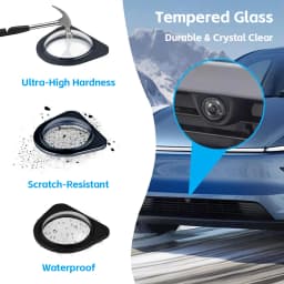 TESY HD Clear Front Camera Protector Cover 9H Tempered Glass for Tesla Model YL Y Juniper Standard Rainproof