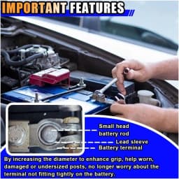 2 Pairs Battery Negative Terminal Adapter Positive Post Shim Converters Car Battery Terminals Converters Post Adapters