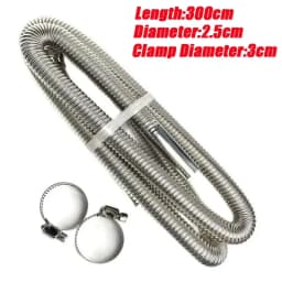 Air Diesel Parking Heater Stainless Steel Exhaust Pipe Tube Gas Vent Hose +Aluminum Foil Sleeve With Hose Clamp For Car