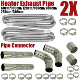 Air Diesel Parking Heater Stainless Steel Exhaust Pipe Tube Gas Vent Hose +Aluminum Foil Sleeve With Hose Clamp For Car